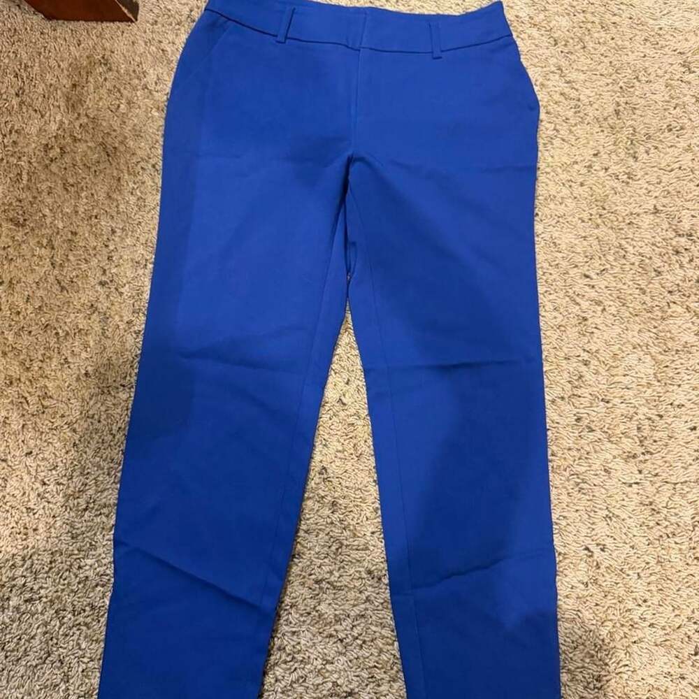 Roz & Ali Dress Pants Size 8 Cobalt Blue Ankle Zip